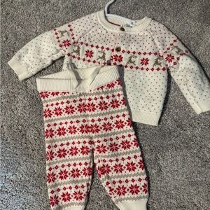 Janie and Jack Red and Cream Kids Matching Set